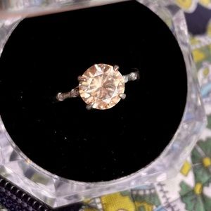 SOLD**** 3ct champagne moissanite sterling ring
